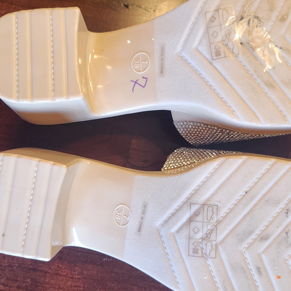Chic Silver Rhinestone Mules - Picture 4 of 5